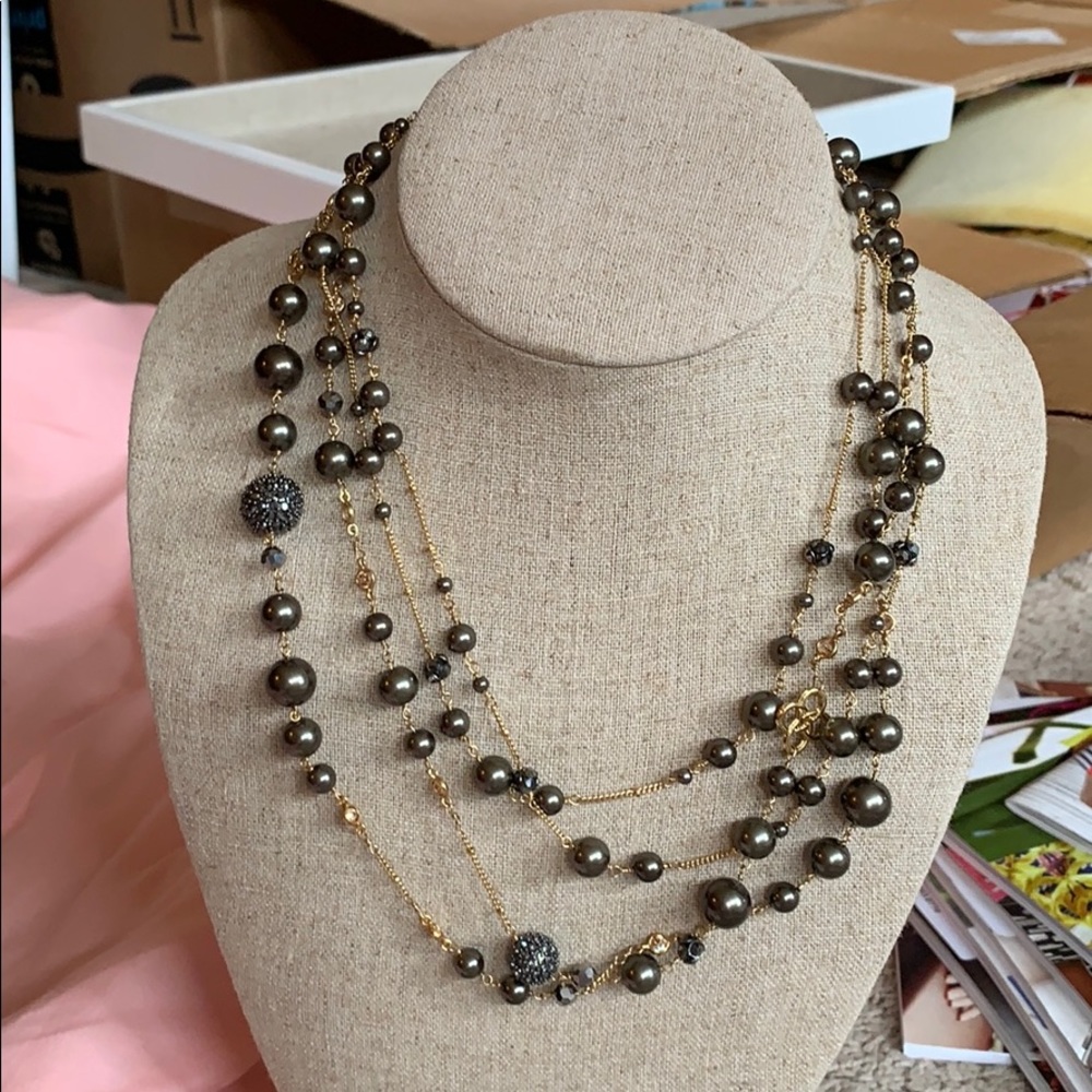 Stella & Dot Madeline Pearl Necklace (Brown)